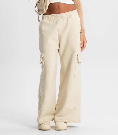 Calça Wide Leg Juvenil Minty Bege