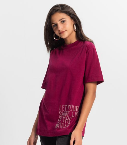T- shirts Oversized Juvenil Feminina Minty Vermelho