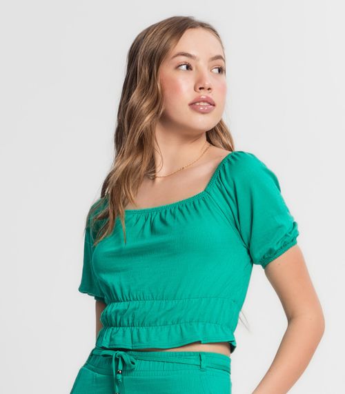 Conjunto Juvenil Feminino Blusa Com Shorts Minty Verde