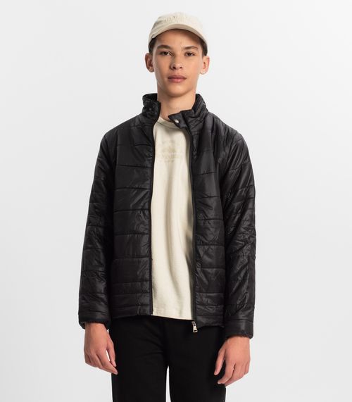 Jaqueta Puffer Juvenil Masculina Minty Preto