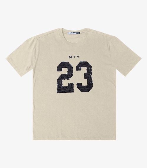 T- Shirt Bordada Feminina Minty Bege