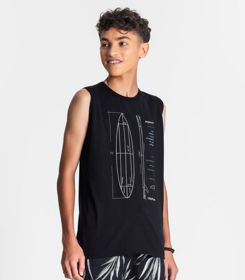 Regata Juvenil Masculina Minty Preto