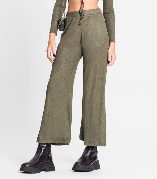 Calça Juvenil Feminina Em Ribana Canelada Minty Verde
