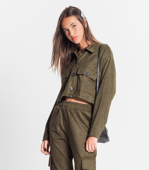 Casaco Juvenil Feminino Em Suede Sarjado Minty Verde