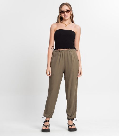 Calça Juvenil Feminina Em Sarja Minty Verde