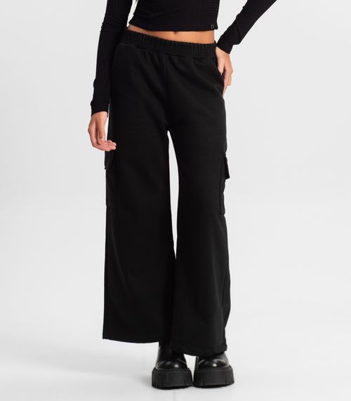 Calça Wide Leg Juvenil Minty Preto