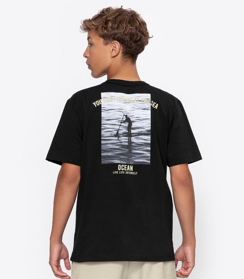 Camiseta Juvenil Estampada Masculina Minty Preto