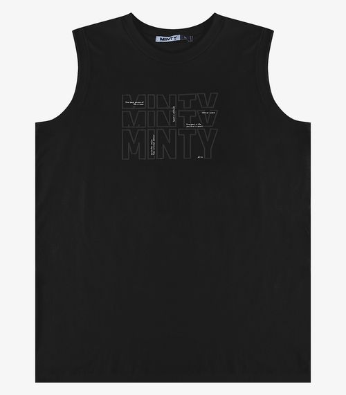 Regata Juvenil Meia Malha Masculina Minty Preto