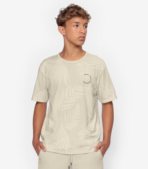 Camiseta Meia Malha Menino Minty Bege