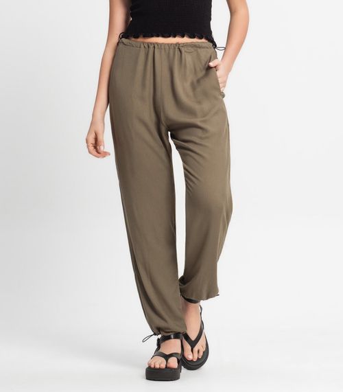 Calça Juvenil Feminina Em Sarja Minty Verde