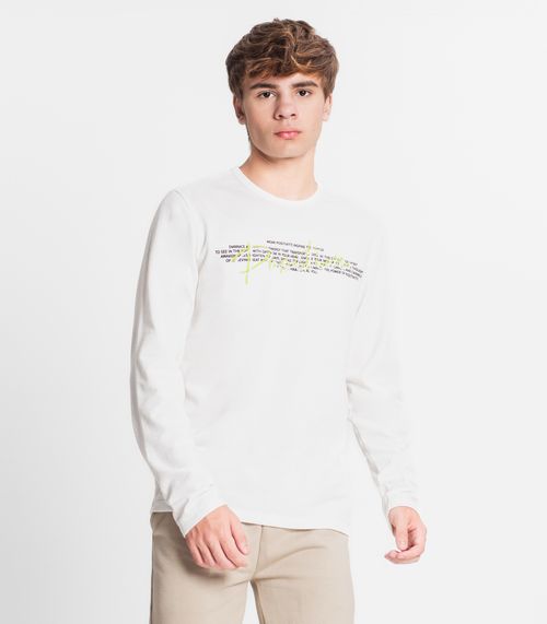 Camiseta Manga Longa Juvenil Em Meia Malha Minty Bege