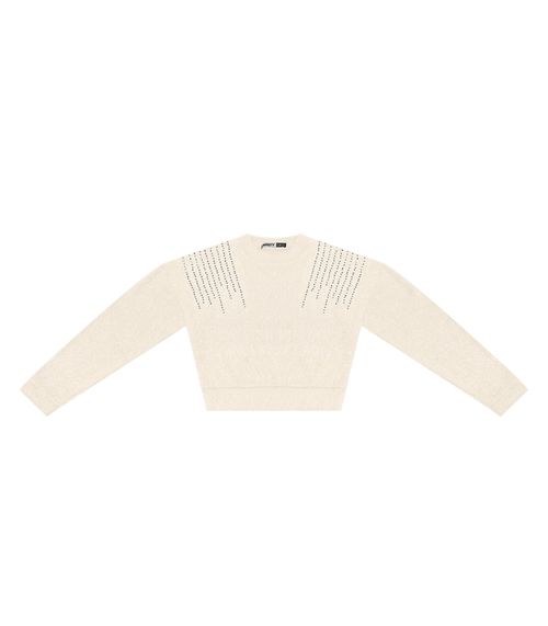 Blusão Juvenil Feminino Em Tricot Minty Bege