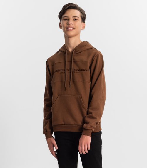 Moletom Juvenil Masculino Com Capuz Minty Marrom