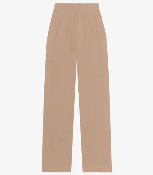 Calça Juvenil Wide Leg em Moletinho Basico Minty Marrom