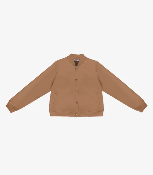 Casaco Juvenil Feminino Material Sintético Minty Marrom