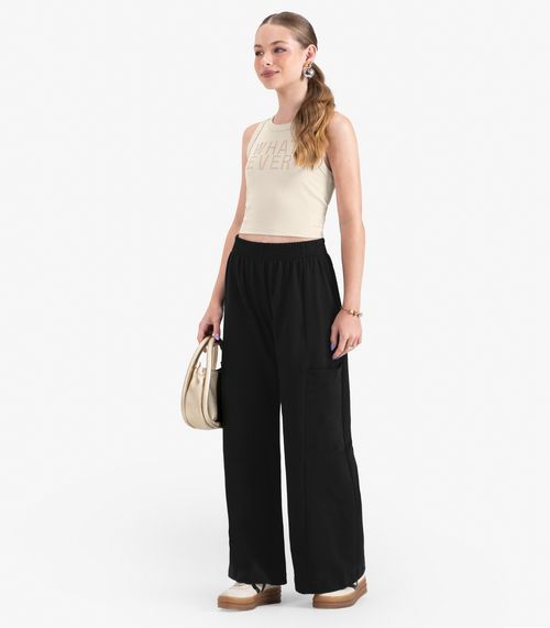 Regata Juvenil Feminina em Ribana de Viscose Minty Bege