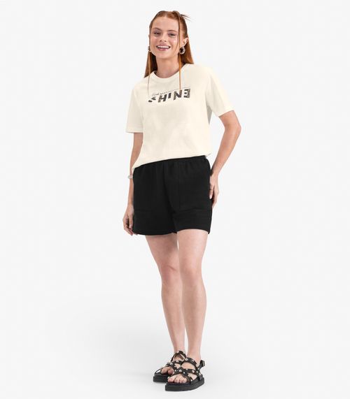 Camiseta Juvenil Feminina Manga Curta Minty Bege