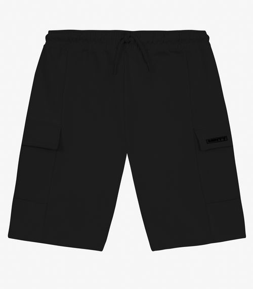 Bermuda Juvenil Masculino em Moletom Sarjado Minty Preto