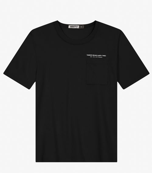 Camiseta Juvenil Masculino em Malhão Fruit Minty Preto