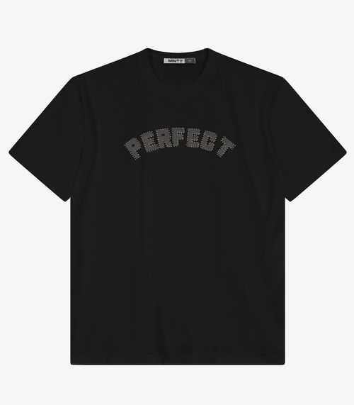 T- Shirt Juvenil em Meia Malha Minty Preto