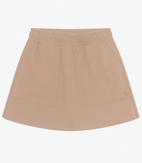 Shorts Saia Juvenil em Moletinho Basic Minty Marrom