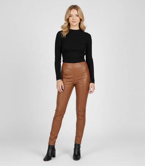 Legging Juvenil Em Material Sintético Minty Marrom