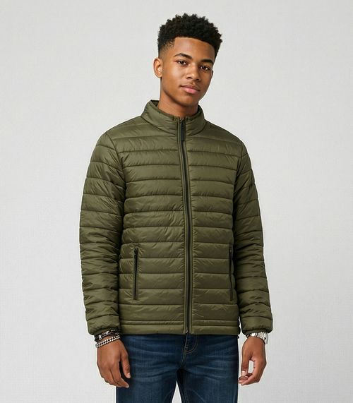 Jaqueta Puffer Juvenil Microfibra Masculina Minty Verde