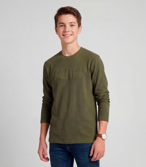 Camiseta Juvenil Manga Longa Meia Malha Minty Verde