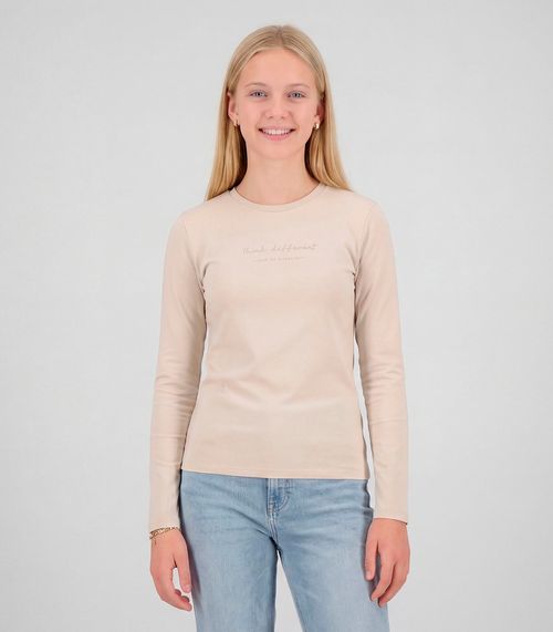 Blusa Juvenil Manga Longa Viscotorcion Minty Bege