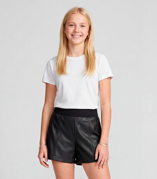 Shorts Juvenil Material Sintético Ponto Roma Minty Preto