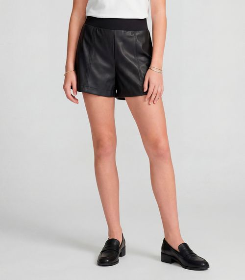 Shorts Juvenil Material Sintético Ponto Roma Minty Preto