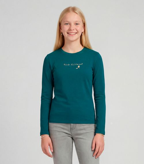 Blusa Juvenil Manga Longa Viscotorcion Minty Verde