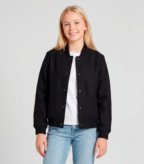 Casaco Juvenil Feminino Material Sintético Minty Preto