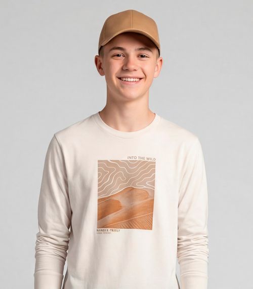 Camiseta Juvenil Manga Longa Com Estampa Minty Bege
