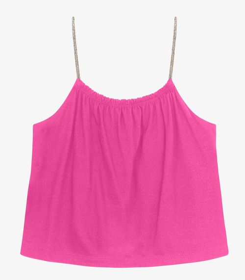 Blusa de Alça Juvenil em Viscose Maquinetada Minty Rosa
