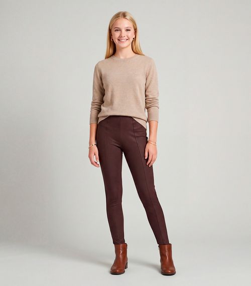 Legging Juvenil Em Material Sintético Minty Marrom