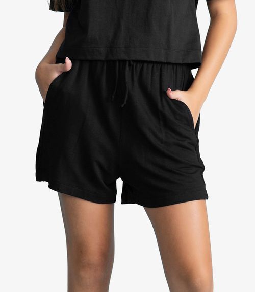 Shorts Feminino Molecotton De Viscose Minty Preto