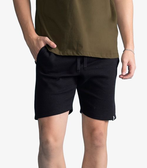 Bermuda Masculina Malhão Maquinetado Minty Preto