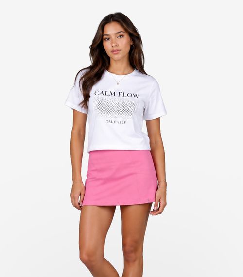 Shorts Saia Feminina Sarja Cotton Minty Rosa