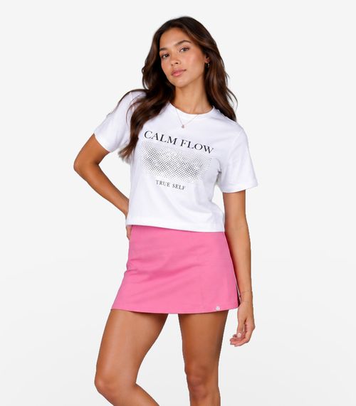 Shorts Saia Feminina Sarja Cotton Minty Rosa