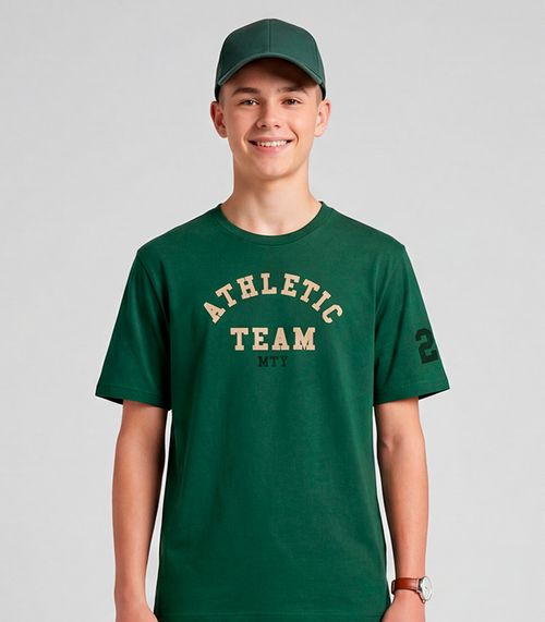 Camiseta Juvenil Masculina Em Meia Malha Minty Verde