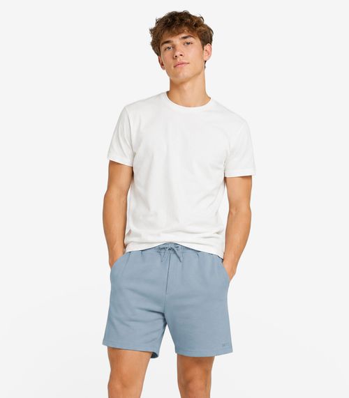 Bermuda Masculina Piquet Verona Com Bolso Minty Azul