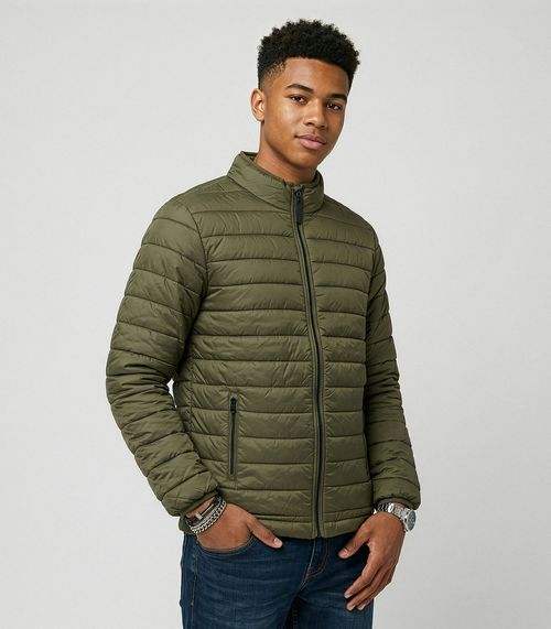 Jaqueta Puffer Juvenil Microfibra Masculina Minty Verde