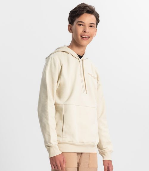 Moletom Juvenil Masculino Com Capuz Minty Bege