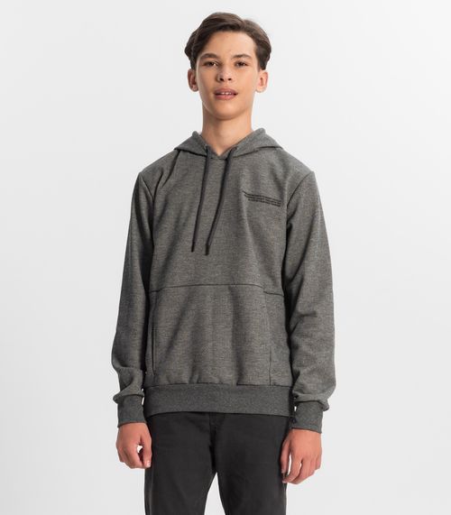Moletom Juvenil Masculino Com Capuz Minty Cinza