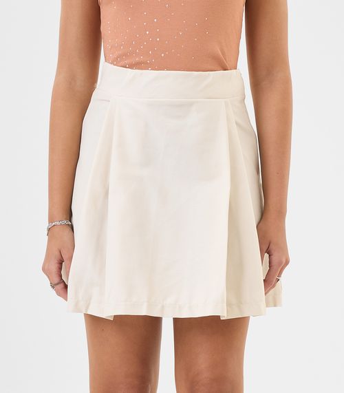 Saia Juvenil Curta em Sarja Cotton Minty Bege
